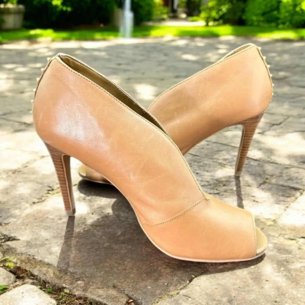 Halogen Leather Open Toe Shoes Size 9.5